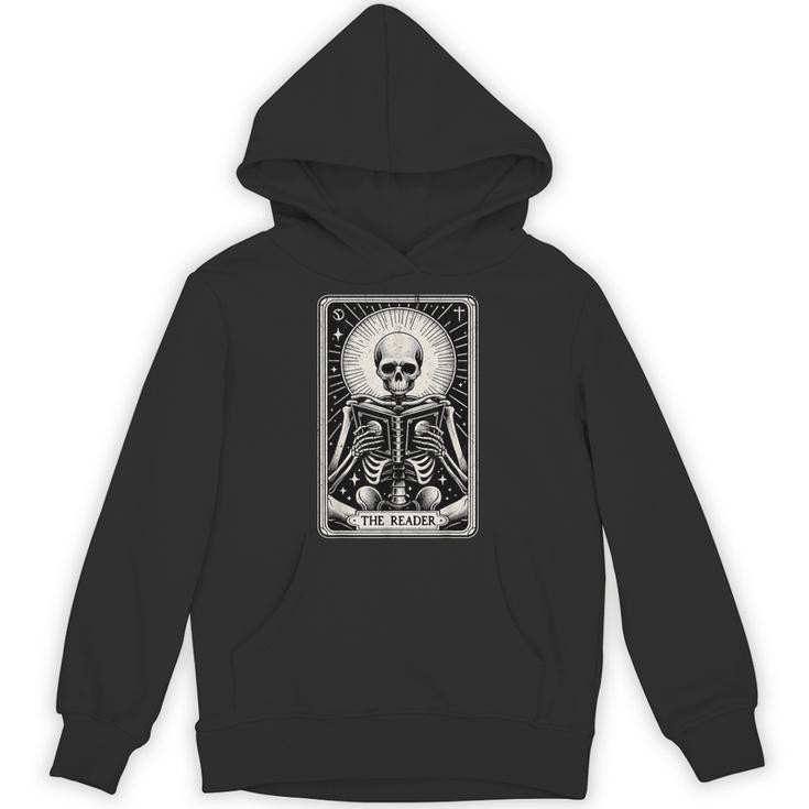 The Reader Tarot Card Books Skeleton Reading Book Unisex Hoodie