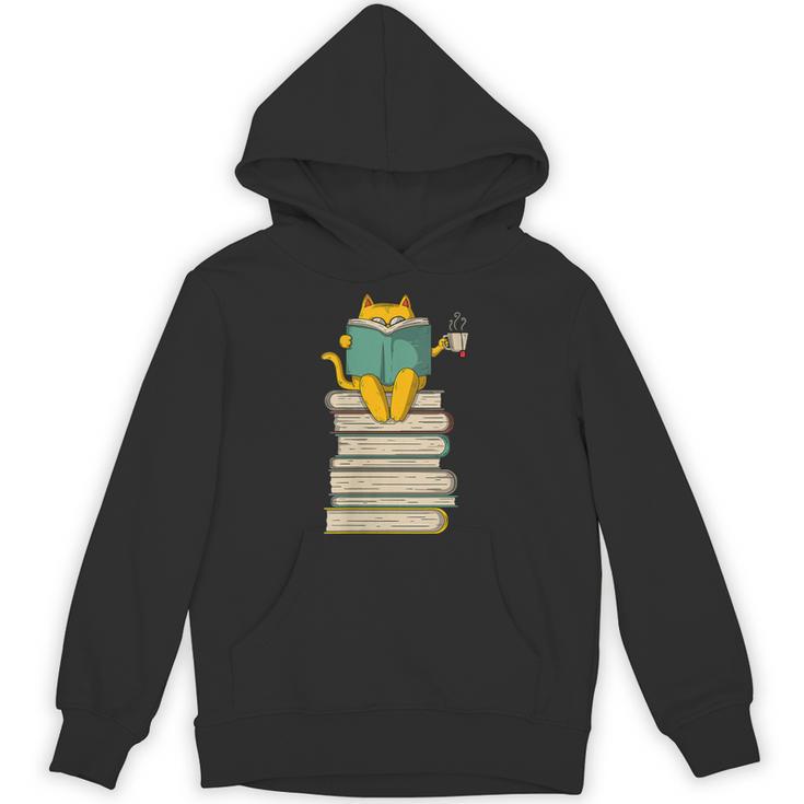 Reading Cat Book & Tea Lover Unisex Hoodie