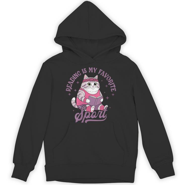 Reading Is My Favorite Sport Bookworm Cat Lover Book-Club Unisex Hoodie