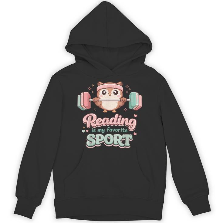 Reading Is My Favorite Sport Cute Owl Book Lover Unisex Hoodie
