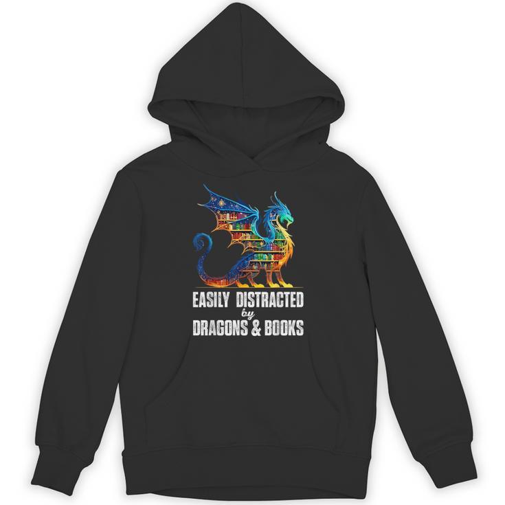 Reading Lover Easily Distracted By Dragons And Books Dragon Unisex Hoodie