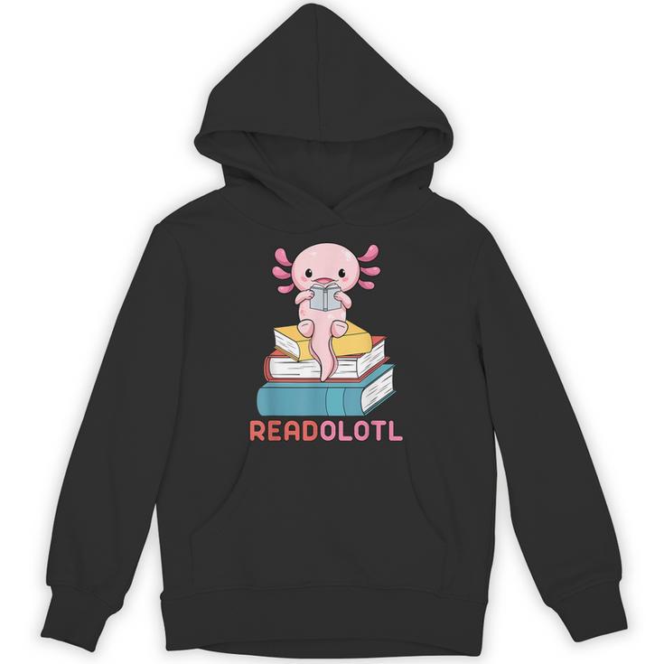 Readolotl Cute Read Axolotl Book Lover Librarian Bookworm Unisex Hoodie