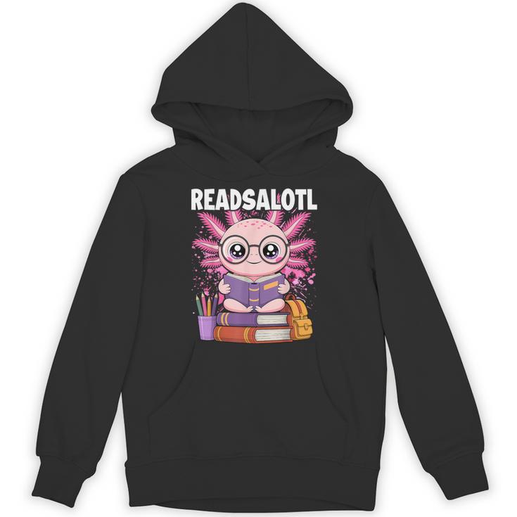 Readsalotl Axolotl Reading Book Bookworm Unisex Hoodie