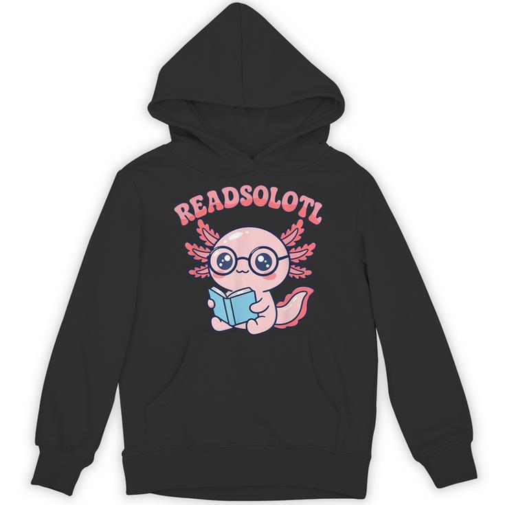 Readsolotl Axolotl Reading Book Bookworm Bookish Girls Kids Unisex Hoodie