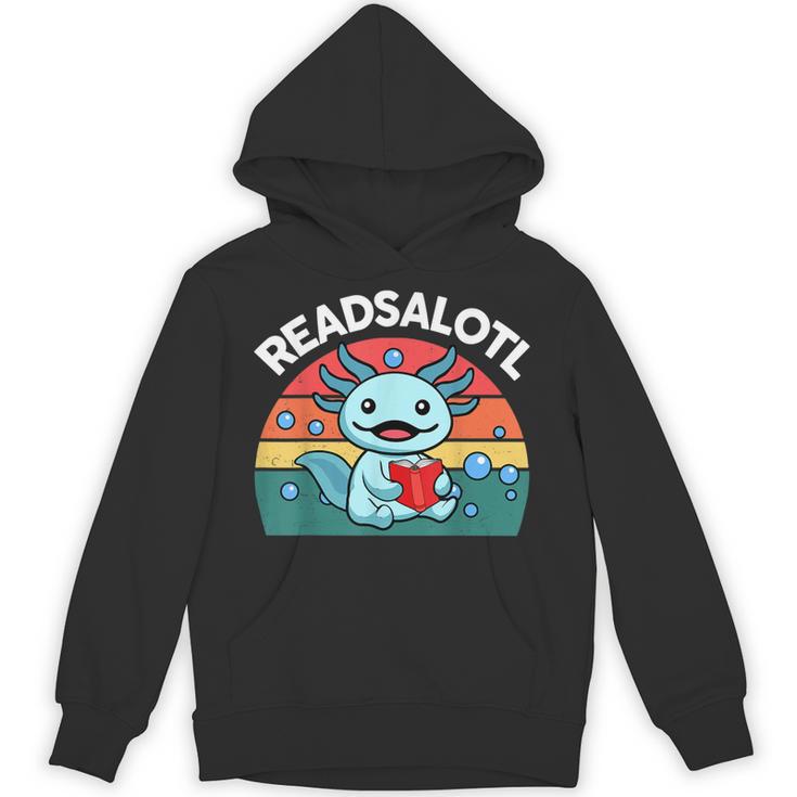 Readsolotl Read Book Axolotl Shirt Salamander Boys Girl Kids Unisex Hoodie