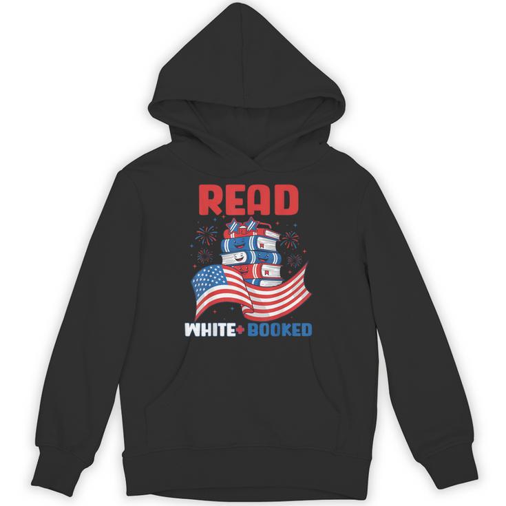 Red And Booked 4th Of July Patriotic Book Lover Art Unisex Hoodie