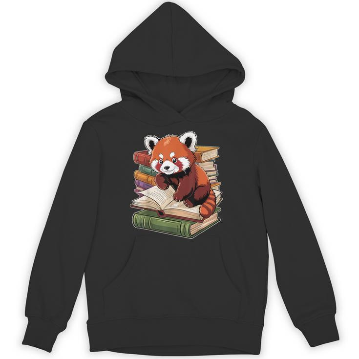Red Panda Reading Book Animal Bookworm Unisex Hoodie