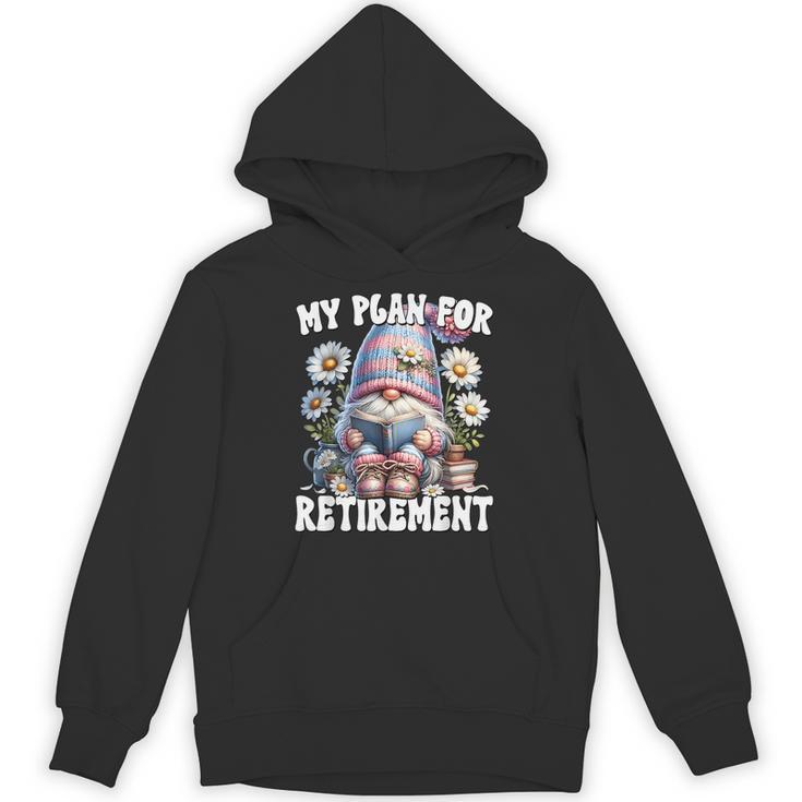 Retired Teacher Gnome Reading A Book Retirement Plan Unisex Hoodie
