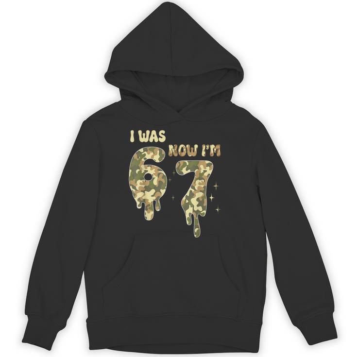 Retro I Was 6 Now I'm 7 Camo 67 Ice Cream Drip Baseball Unisex Hoodie