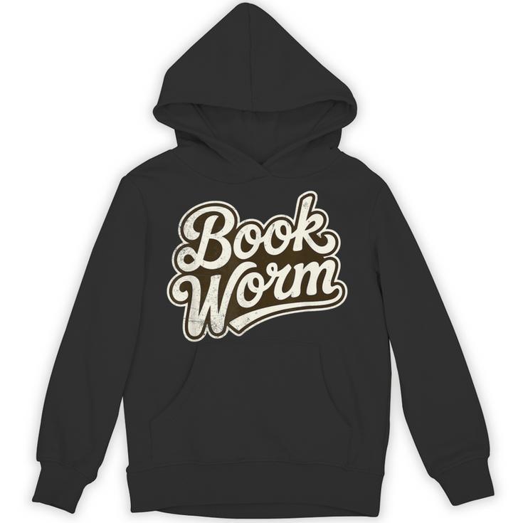 Retro Book Worm Reading For Book Lovers Unisex Hoodie