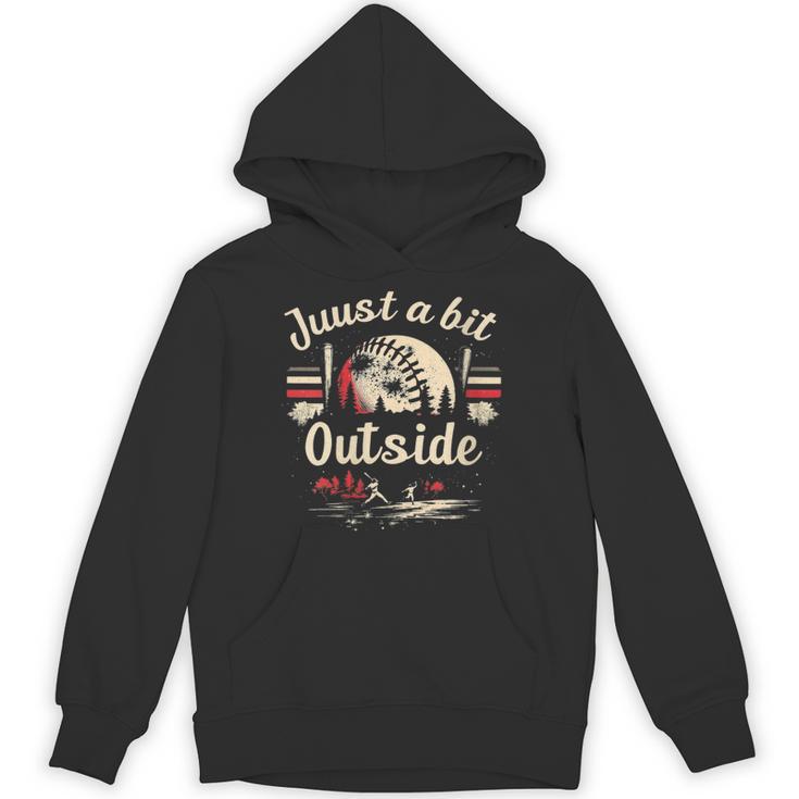Retro Quote Just a Bit Outside Baseball Vintage Unisex Hoodie