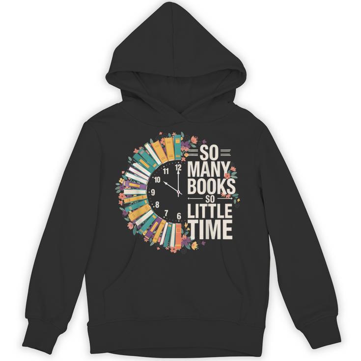 Retro So Many Books Little Time Book Clock Reading Unisex Hoodie