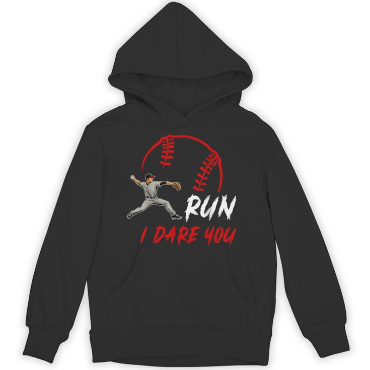 Run Steal I Dare You Humor Baseball Catcher Vintage Unisex Hoodie