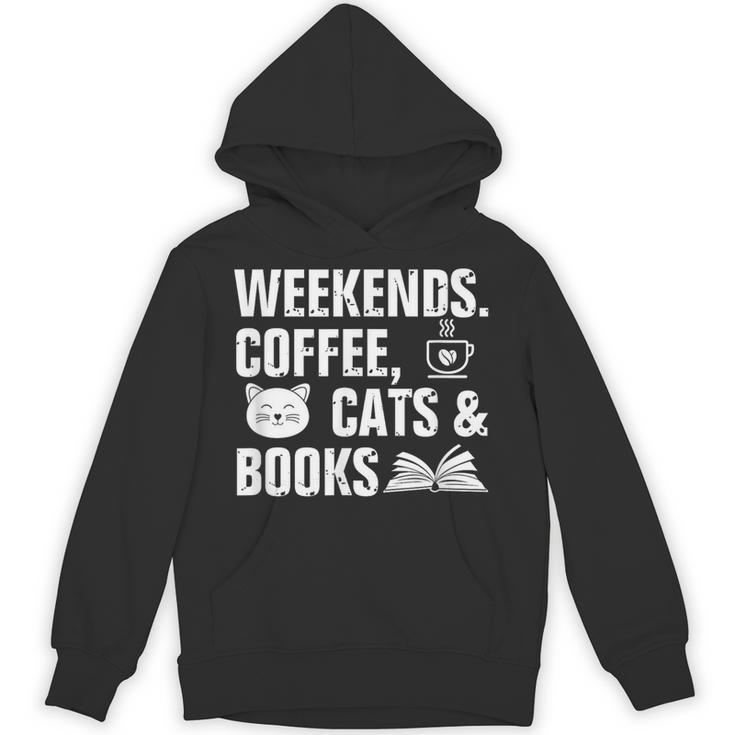 Weekends Coffee Cats And Books Unisex Hoodie