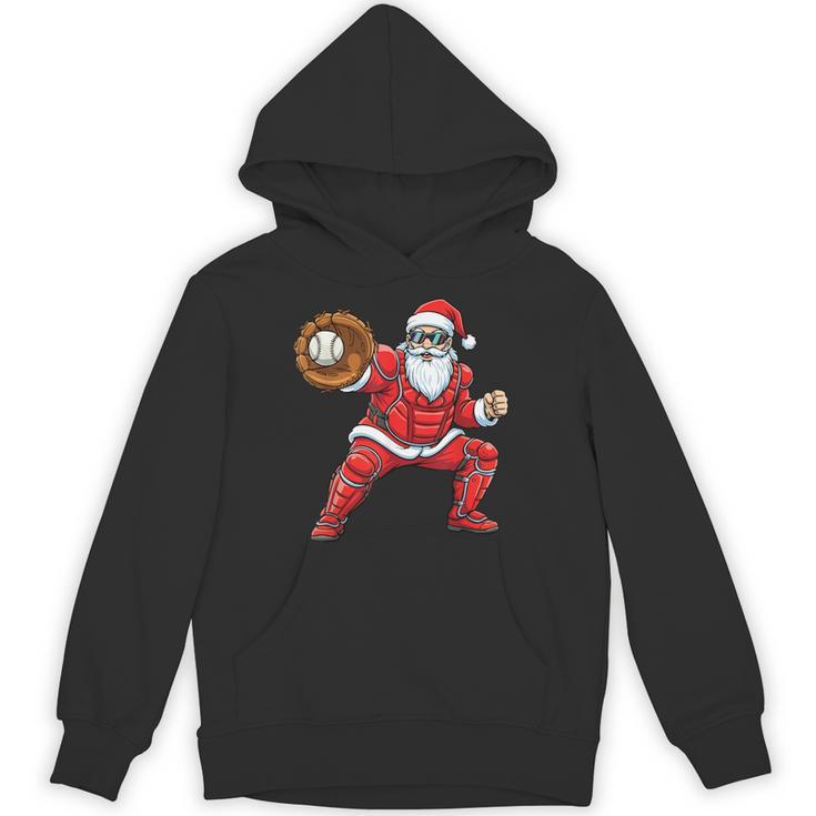 Santa Playing Baseball Baseball Lover Baseballer Xmas Unisex Hoodie