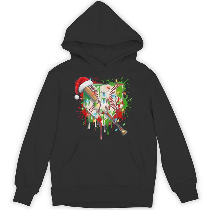 Santa Sports Ice Baseball Christmas Xmas Pajama Kid Men Boys Unisex Hoodie