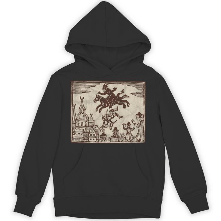 Satanic Occult Midnight Ride ゴスホラー 美的 木版画 長袖tシャツ パーカー