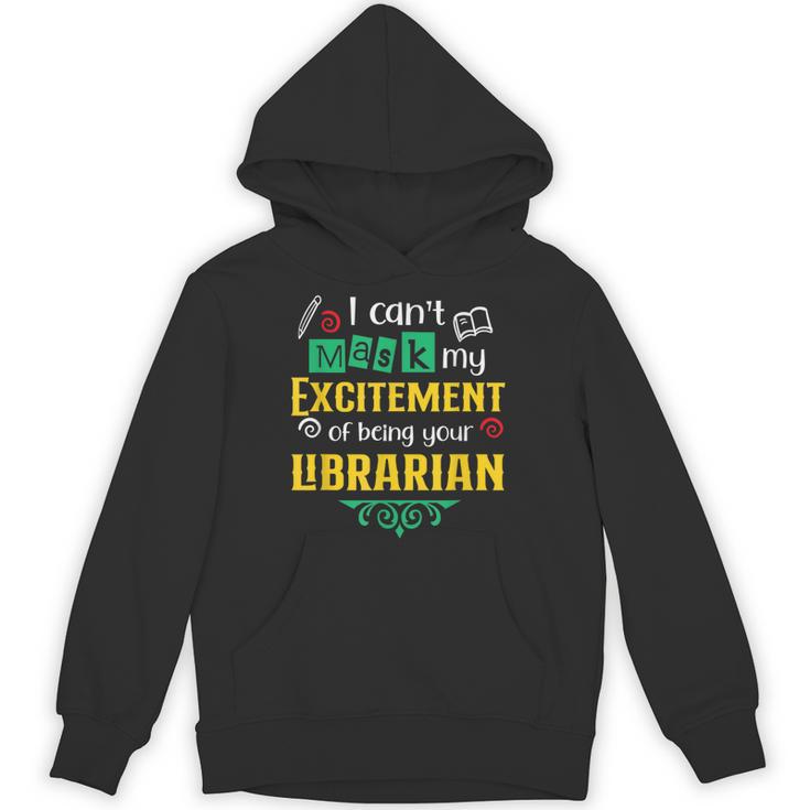 School Librarian Assistant Mask Book Reading Library Unisex Hoodie