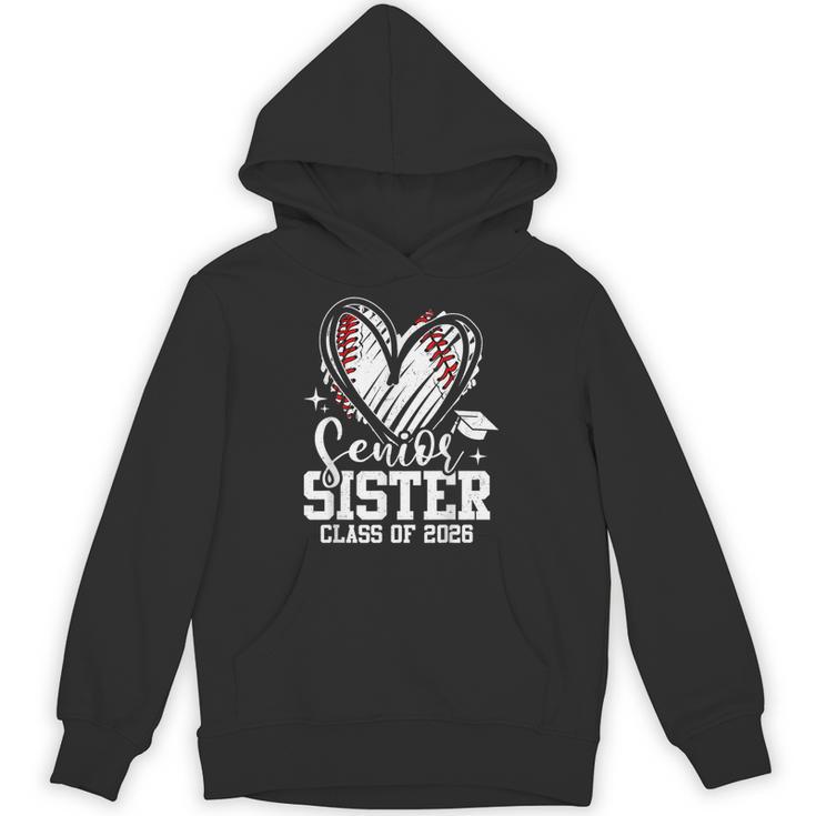 Senior Sister Class Of 2026 Baseball Graduation Heart Unisex Hoodie