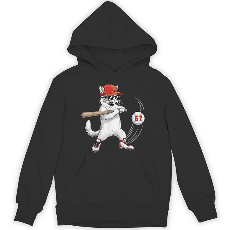 Six Seven 67 Baseball Cat Birthday Men Kids Boys Unisex Hoodie