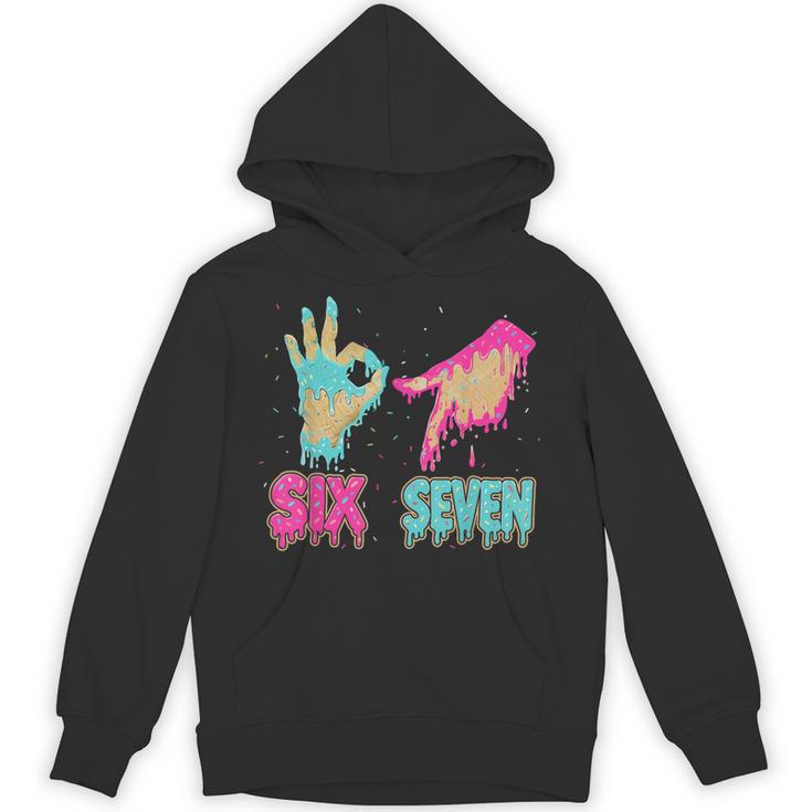 Six Seven 67 Meme Ice Cream Drip Baseball For Boy Kids Unisex Hoodie