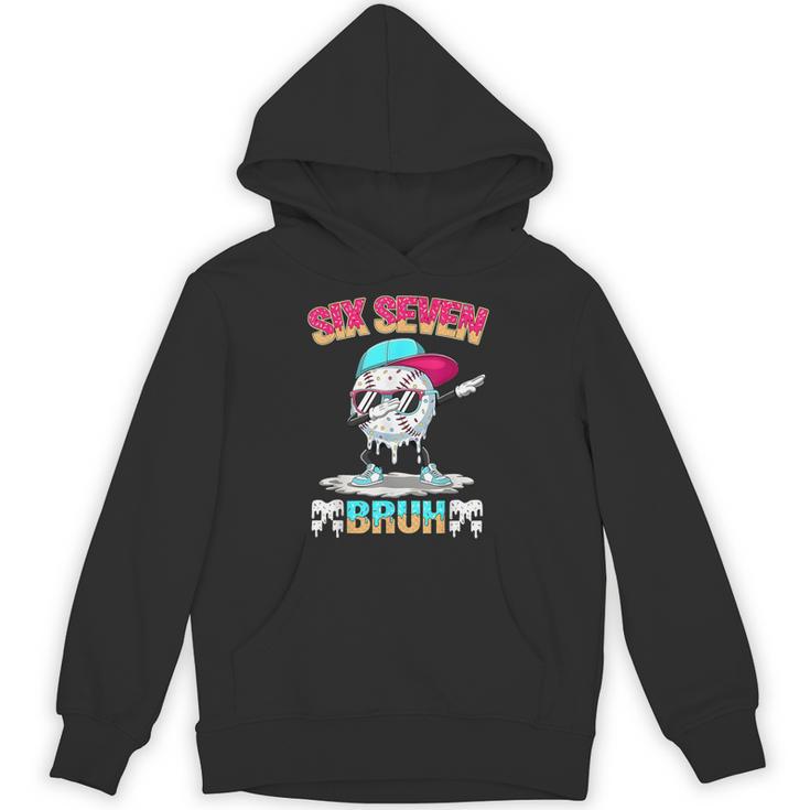 Six Seven 67 Meme Ice Cream Drip Baseball Dabbing Boy Kids Unisex Hoodie