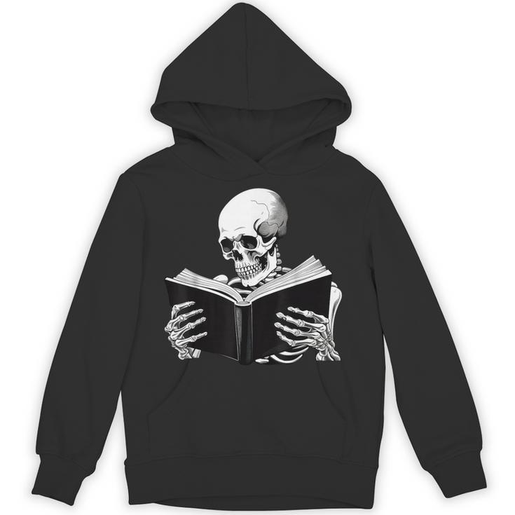 Skeleton Reading Book Bookworm Reader Bookish Halloween Unisex Hoodie