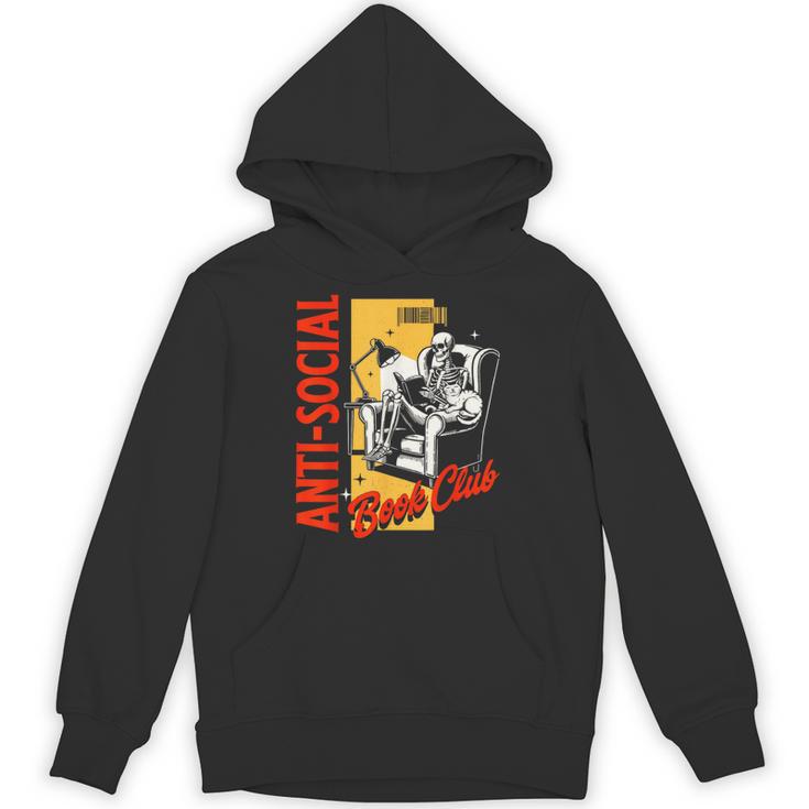 Skeleton Reads a Book Anti Social Book Club Unisex Hoodie