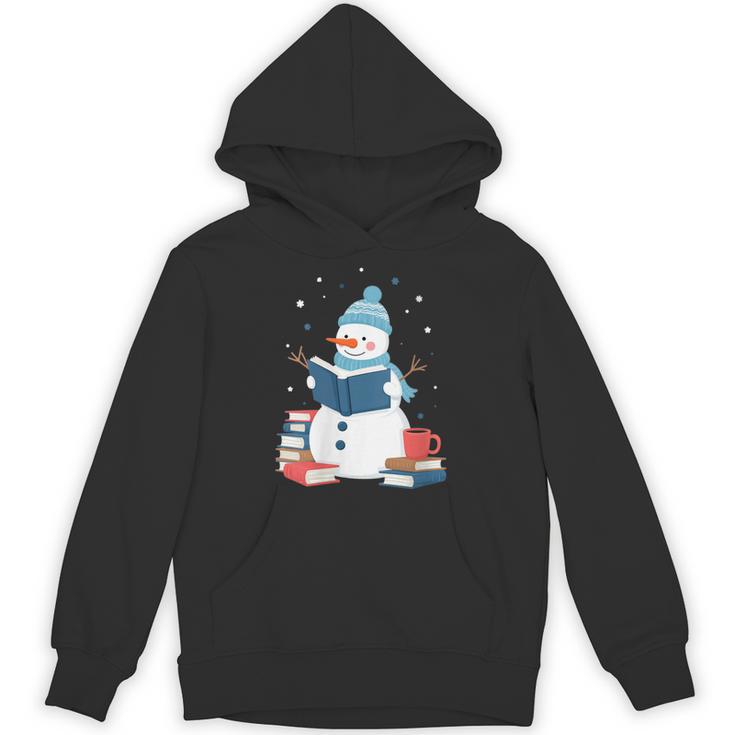 Snowman Reading Book Lover Librarian Reading Unisex Hoodie