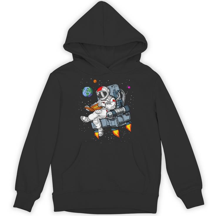 Space Astronaut Reading Book Bookworm Nerd Librarian Unisex Hoodie