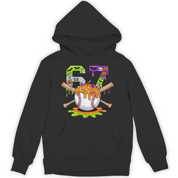 Spooky Halloween Baseball Ice Cream Dripping Six Seven 6 7 Unisex Hoodie
