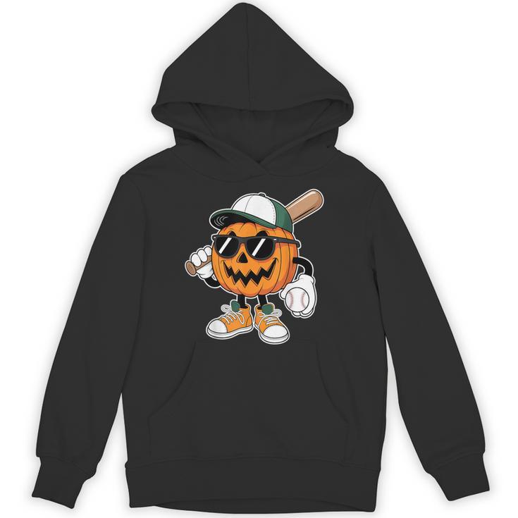 Spooky Jack O Lantern Baseball Halloween Costumes Boys Unisex Hoodie