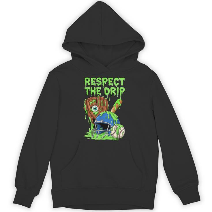 Spooky Zombie Respect The Drip Baseball Halloween Unisex Hoodie