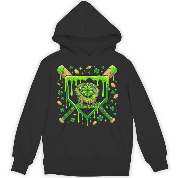 St Patricks Day Baseball Ice Cream Shamrock Baseball Player Unisex Hoodie