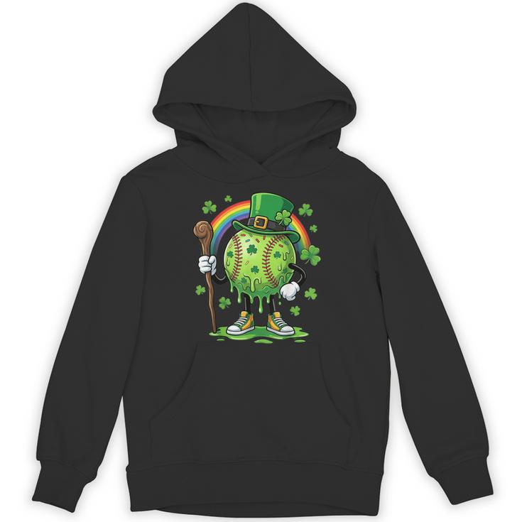St Patricks Day Baseball Leprechaun Rainbow Green Baseball Unisex Hoodie