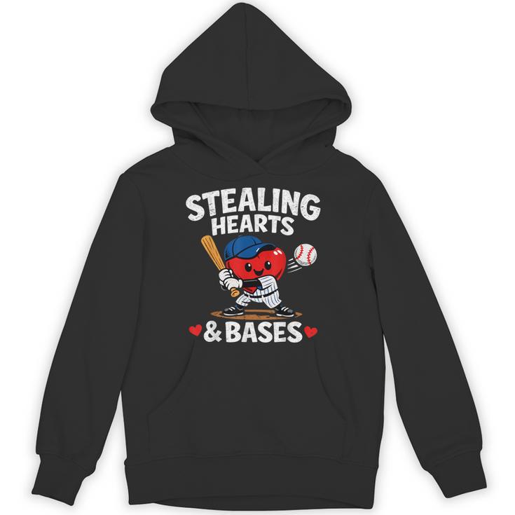 Stealing Hearts & Bases Valentine’s Day Baseball Love Unisex Hoodie