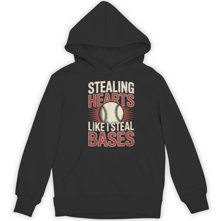 Stealing Hearts Like I Steal Bases Baseball Valentine Retro Unisex Hoodie
