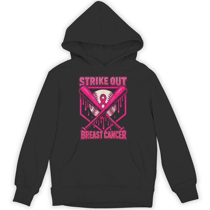 Strike Out Breast Cancer Baseball Ice Cream Drip Unisex Hoodie