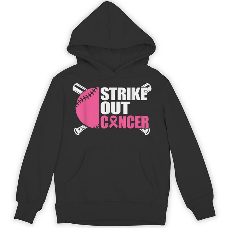Strike Out Cancer Breast Cancer Awareness Baseball Warrior Unisex Hoodie
