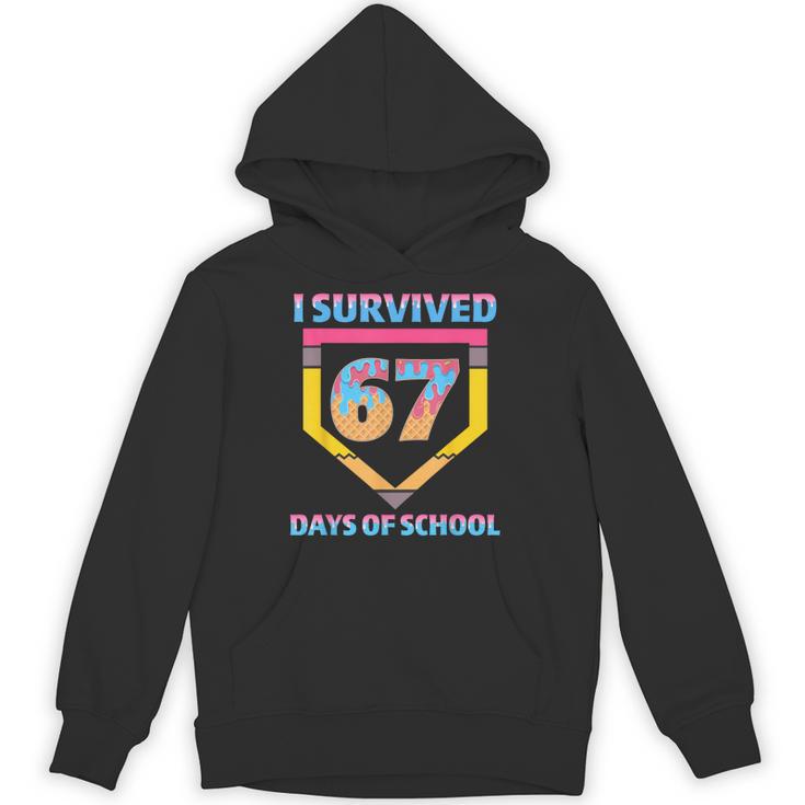 I Survived 67 Days Of School Baseball Trend For Boys Girls Unisex Hoodie