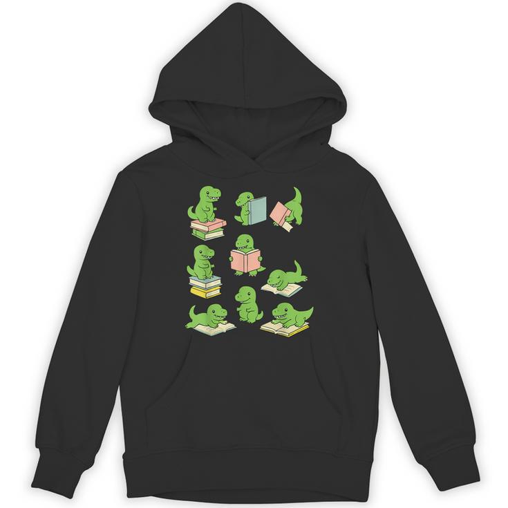 T-Rex Dinosaurs Reading Books Dinosaur Lover Unisex Hoodie
