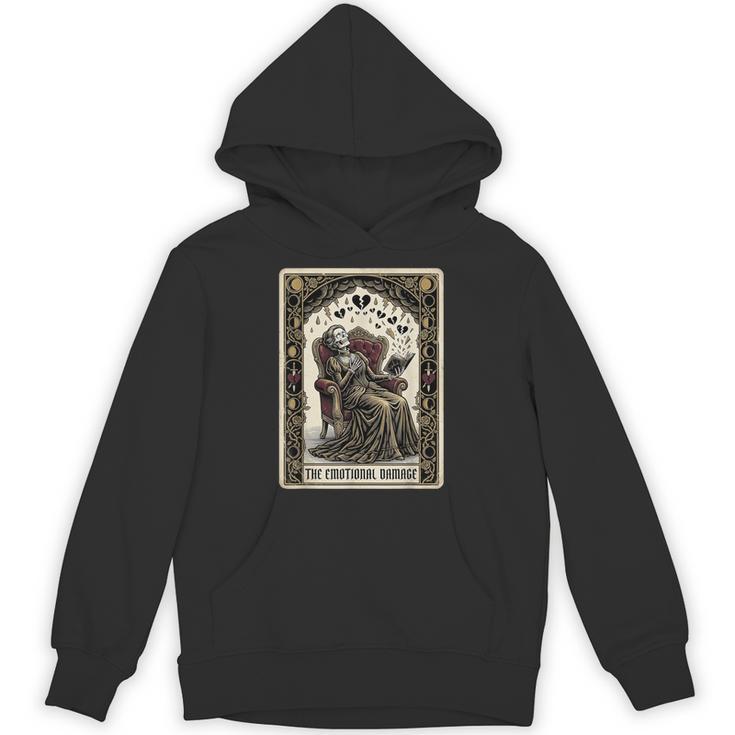 Tarot Card The Emotional Damage Skeleton Romantasy Book Unisex Hoodie