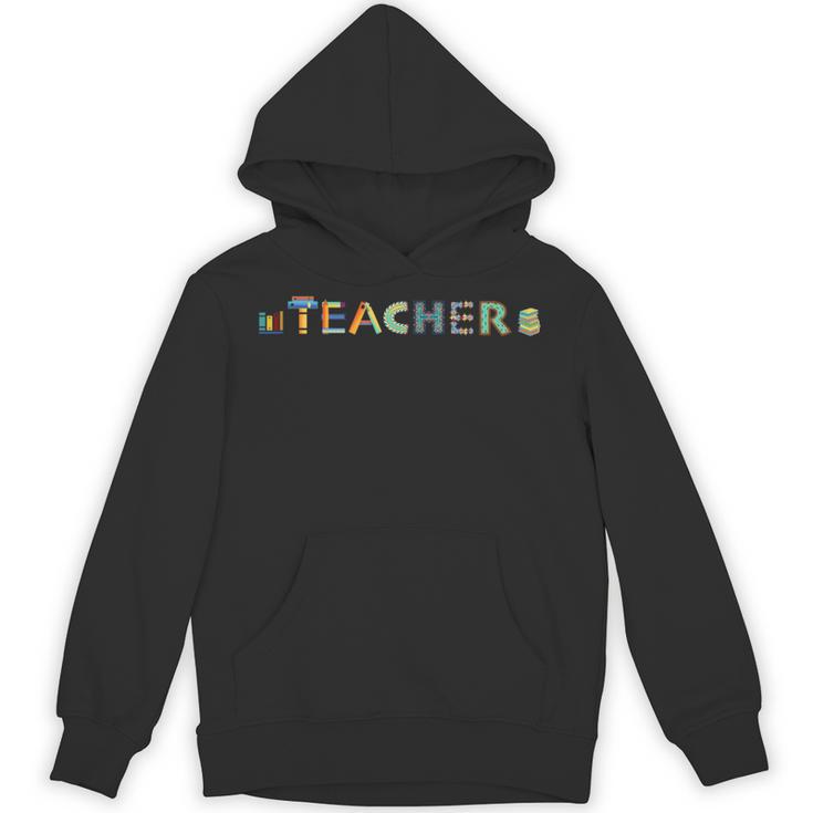 Teacher Text Graphic Write Create Inspire Book Reading Squad Unisex Hoodie