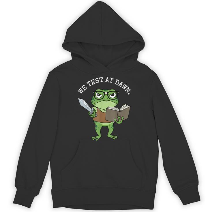 Test Day Grumpy Frog Book WE Test AT Dawn Fantasy Unisex Hoodie