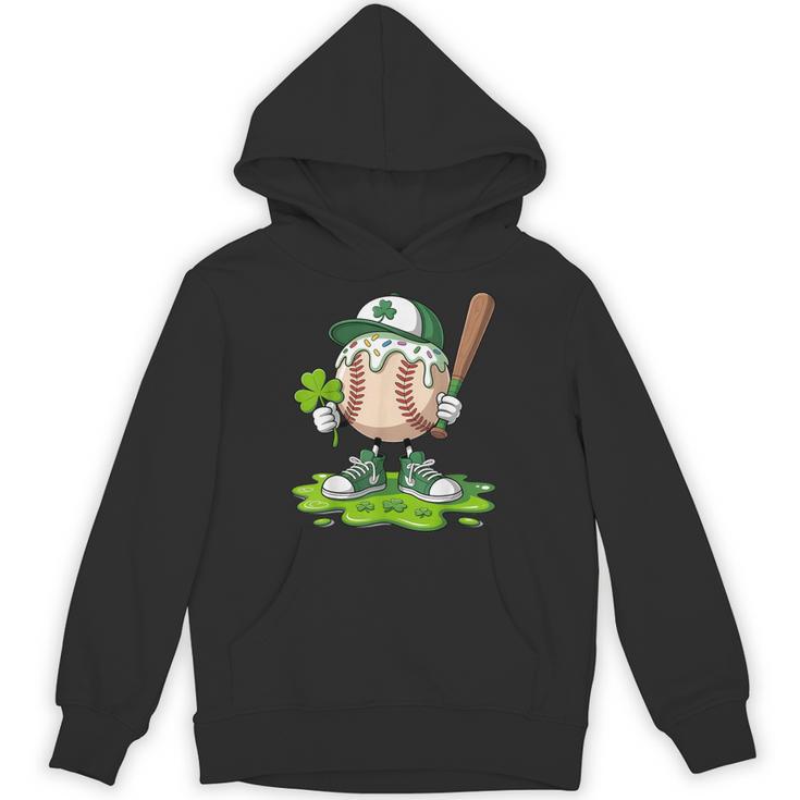 Toddler Baseball Drip Ice Cream Boys Kids St Patricks Day Unisex Hoodie
