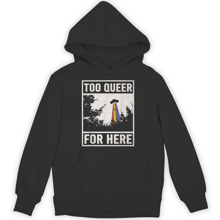 Too Queer For Here シャツ Gay Pride Alien Ufo パーカー