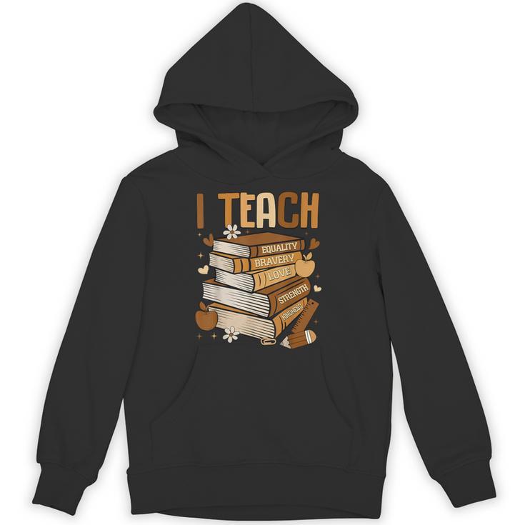 History Month I Teach Melanin Book Black Teacher Unisex Hoodie