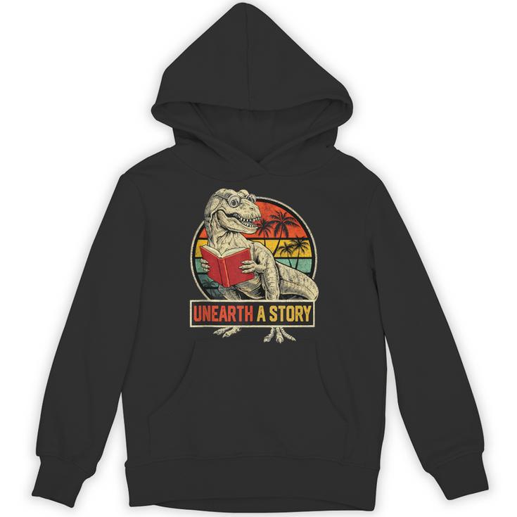 Unearth a Story Dinosaur Reading Book Dino T Rex Summer 2026 Unisex Hoodie