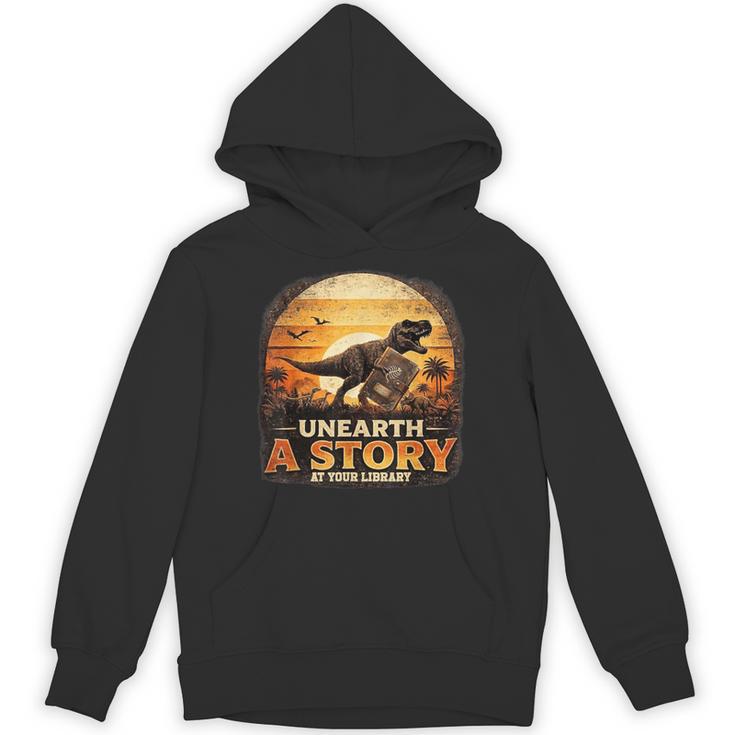 Unearth Story Summer Reading 2026 Dinosaurs Library Reading Unisex Hoodie
