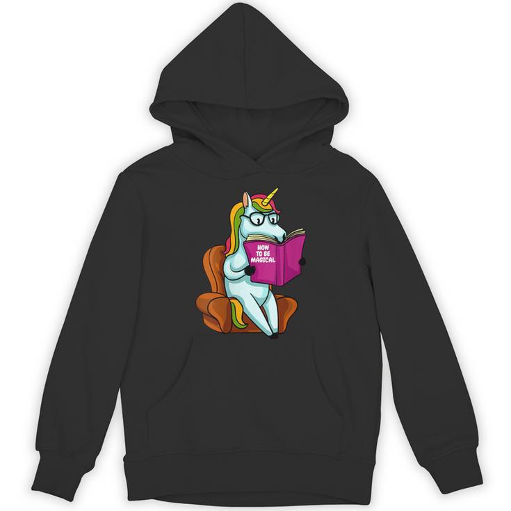 Unicorn Librarian For A Teacher Reading Book In School Unisex Hoodie